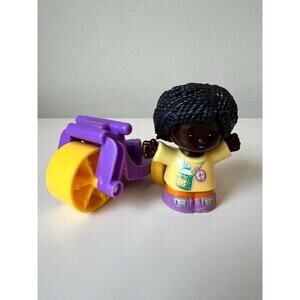 Fisher-Price African-American Girl Hiker Figure w/Water Bottle Print and Trike